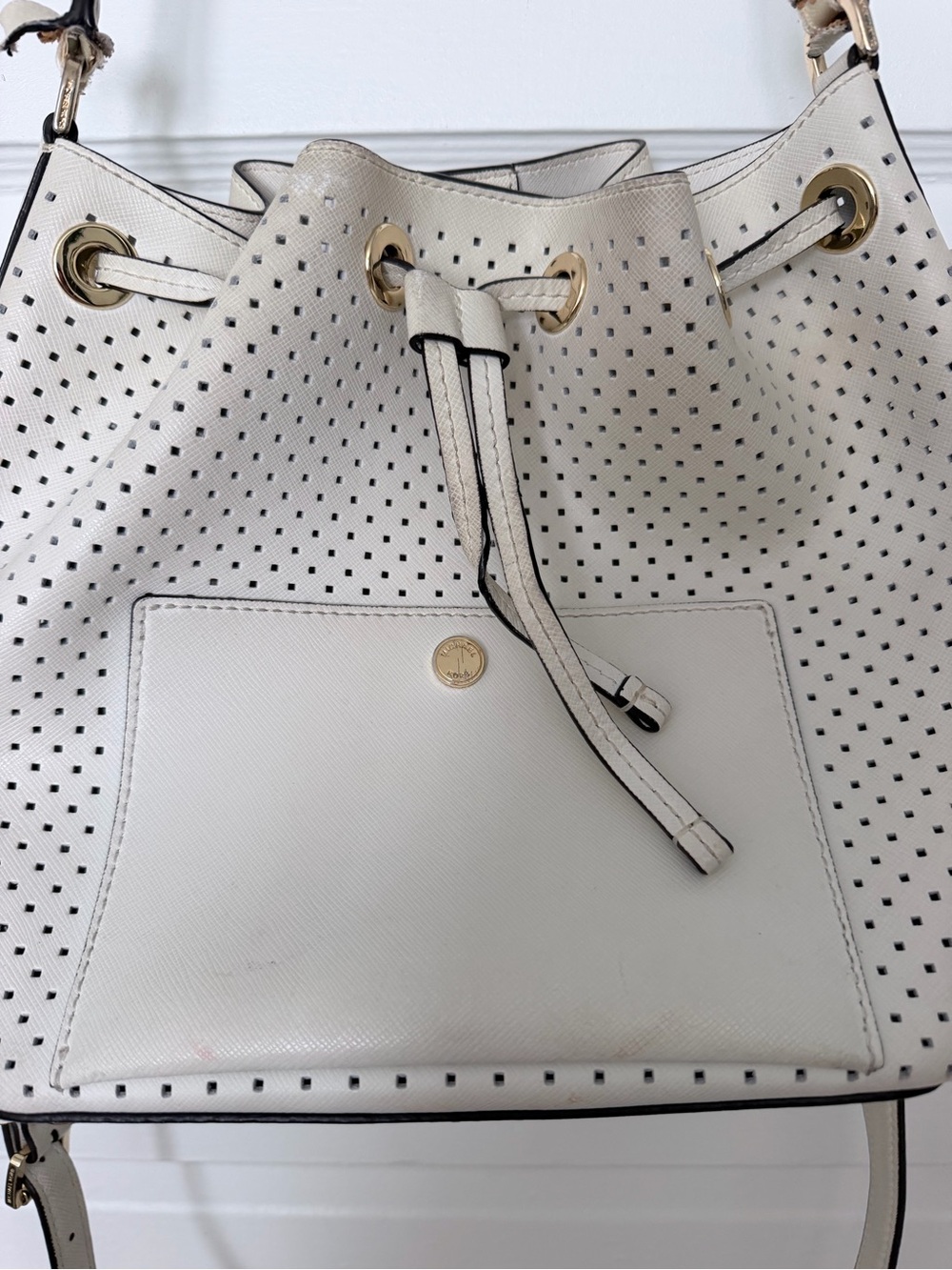 Michael Kors White Drawstring Bucket Bag - Picture 3 of 8